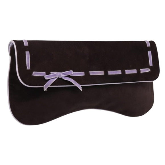 Miu Miu Clutch Bag Suede Brown Silver Auth 186970
