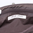 Miu Miu Clutch Bag Suede Brown Silver Auth 186970-12