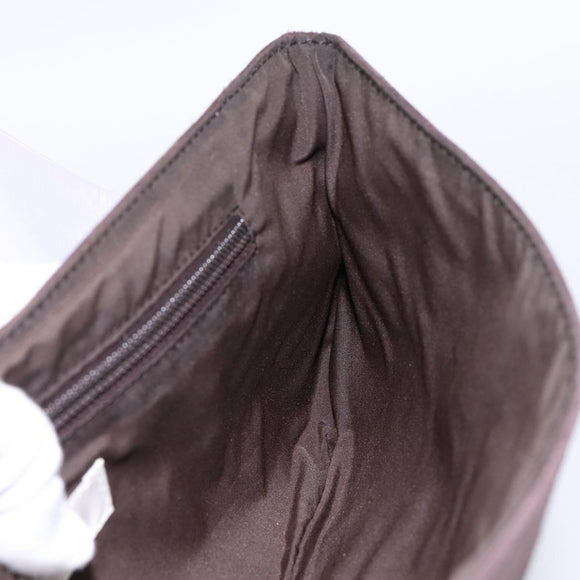 Miu Miu Clutch Bag Suede Brown Silver Auth 186970