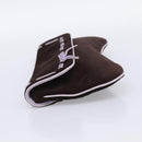 Miu Miu Clutch Bag Suede Brown Silver Auth 186970-4