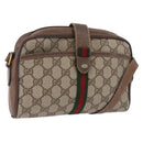 GUCCI GG Supreme Web Sherry Line Bag PVC Beige Gold 89 02 055 Auth 186975-1