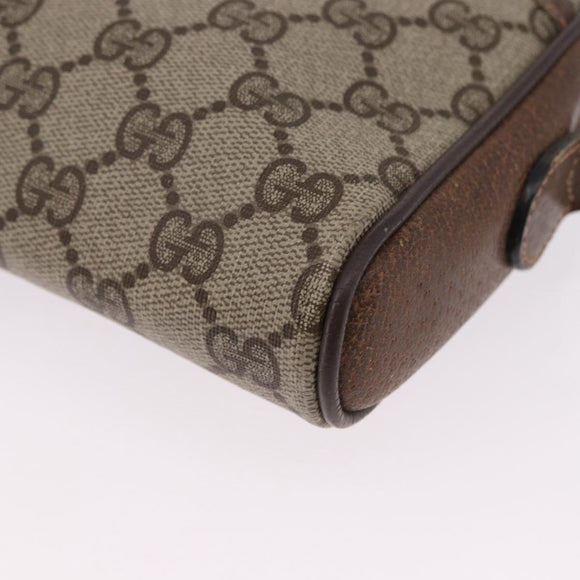 GUCCI GG Supreme Web Sherry Line Bag PVC Beige Gold 89 02 055 Auth 186975