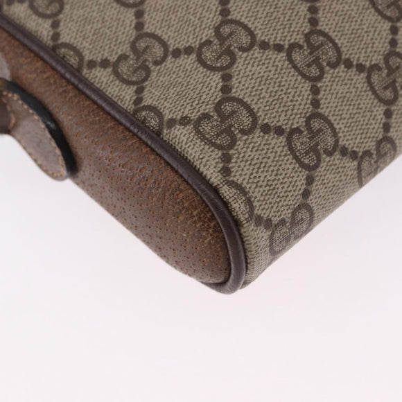 GUCCI GG Supreme Web Sherry Line Bag PVC Beige Gold 89 02 055 Auth 186975