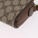 GUCCI GG Supreme Web Sherry Line Bag PVC Beige Gold 89 02 055 Auth 186975-16
