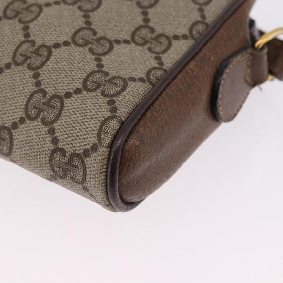 GUCCI GG Supreme Web Sherry Line Bag PVC Beige Gold 89 02 055 Auth 186975