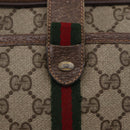GUCCI GG Supreme Web Sherry Line Bag PVC Beige Gold 89 02 055 Auth 186975-17