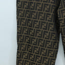 FENDI Zucca Canvas Pants XO Black Brown Auth 186981A-11