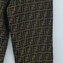 FENDI Zucca Canvas Pants XO Black Brown Auth 186981A-12