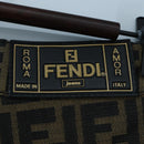 FENDI Zucca Canvas Pants XO Black Brown Auth 186981A-15