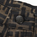 FENDI Zucca Canvas Pants XO Black Brown Auth 186981A-16