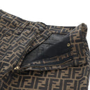 FENDI Zucca Canvas Pants XO Black Brown Auth 186981A-17