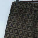 FENDI Zucca Canvas Pants XO Black Brown Auth 186981A-2