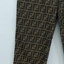 FENDI Zucca Canvas Pants XO Black Brown Auth 186981A-4