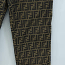 FENDI Zucca Canvas Pants XO Black Brown Auth 186981A-5