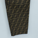 FENDI Zucca Canvas Pants XO Black Brown Auth 186981A-7
