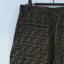 FENDI Zucca Canvas Pants XO Black Brown Auth 186981A-9