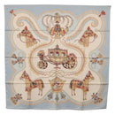 HERMES Carre 90 Scarf Silk Light Blue Auth 186988-1