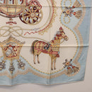 HERMES Carre 90 Scarf Silk Light Blue Auth 186988-10