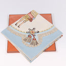 HERMES Carre 90 Scarf Silk Light Blue Auth 186988-15