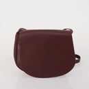CARTIER Must Line Shoulder Bag Leather 2 Set Bordeaux Gold Auth 186999-10