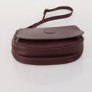 CARTIER Must Line Shoulder Bag Leather 2 Set Bordeaux Gold Auth 186999-15