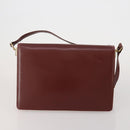 CARTIER Must Line Shoulder Bag Leather 2 Set Bordeaux Gold Auth 186999-3