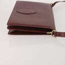 CARTIER Must Line Shoulder Bag Leather 2 Set Bordeaux Gold Auth 186999-4