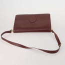CARTIER Must Line Shoulder Bag Leather 2 Set Bordeaux Gold Auth 186999-5
