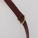 CARTIER Must Line Shoulder Bag Leather 2 Set Bordeaux Gold Auth 186999-6