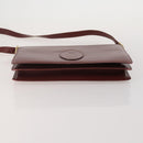 CARTIER Must Line Shoulder Bag Leather 2 Set Bordeaux Gold Auth 186999-7