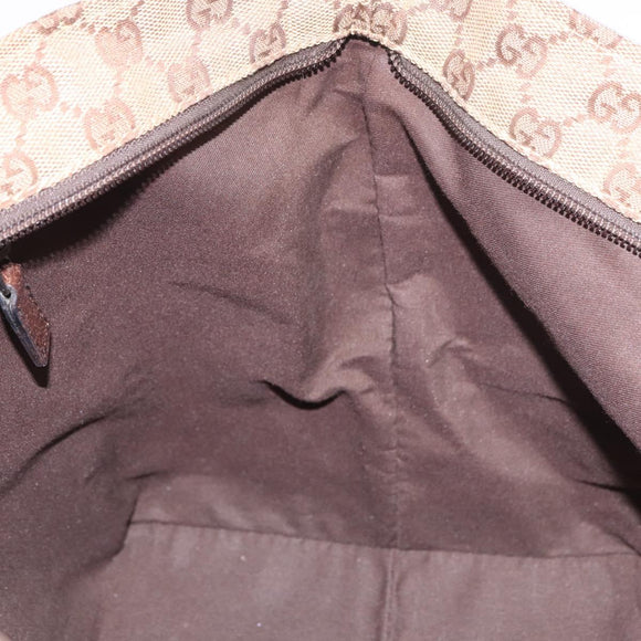 GUCCI GG Canvas Web Sherry Line Tote Bag Beige Silver Red 131230 Auth 187021
