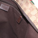GUCCI GG Canvas Web Sherry Line Tote Bag Beige Silver Red 131230 Auth 187021-21
