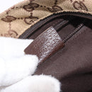 GUCCI GG Canvas Web Sherry Line Tote Bag Beige Silver Red 131230 Auth 187021-12