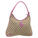 GUCCI GG Canvas Abbey Shoulder Bag Beige Gold 130737 Auth 187022SAV-1