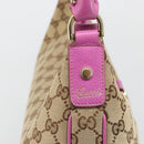 GUCCI GG Canvas Abbey Shoulder Bag Beige Gold 130737 Auth 187022SAV-17