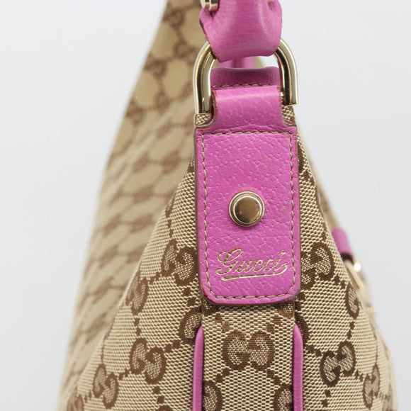 GUCCI GG Canvas Abbey Shoulder Bag Beige Gold 130737 Auth 187022SAV