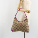 GUCCI GG Canvas Abbey Shoulder Bag Beige Gold 130737 Auth 187022SAV-25