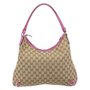 GUCCI GG Canvas Abbey Shoulder Bag Beige Gold 130737 Auth 187022SAV-2