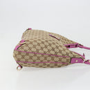 GUCCI GG Canvas Abbey Shoulder Bag Beige Gold 130737 Auth 187022SAV-3