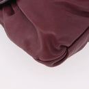 PRADA Shoulder Bag Leather Bordeaux Silver Auth 187025SAV-15