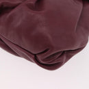 PRADA Shoulder Bag Leather Bordeaux Silver Auth 187025SAV-16