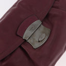 PRADA Shoulder Bag Leather Bordeaux Silver Auth 187025SAV-19