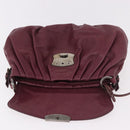PRADA Shoulder Bag Leather Bordeaux Silver Auth 187025SAV-20