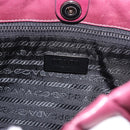 PRADA Shoulder Bag Leather Bordeaux Silver Auth 187025SAV-21