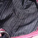 PRADA Shoulder Bag Leather Bordeaux Silver Auth 187025SAV-9