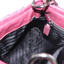PRADA Shoulder Bag Leather Bordeaux Silver Auth 187025SAV-23