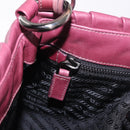 PRADA Shoulder Bag Leather Bordeaux Silver Auth 187025SAV-24