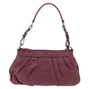 PRADA Shoulder Bag Leather Bordeaux Silver Auth 187025SAV-2