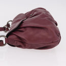 PRADA Shoulder Bag Leather Bordeaux Silver Auth 187025SAV-4