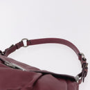 PRADA Shoulder Bag Leather Bordeaux Silver Auth 187025SAV-14